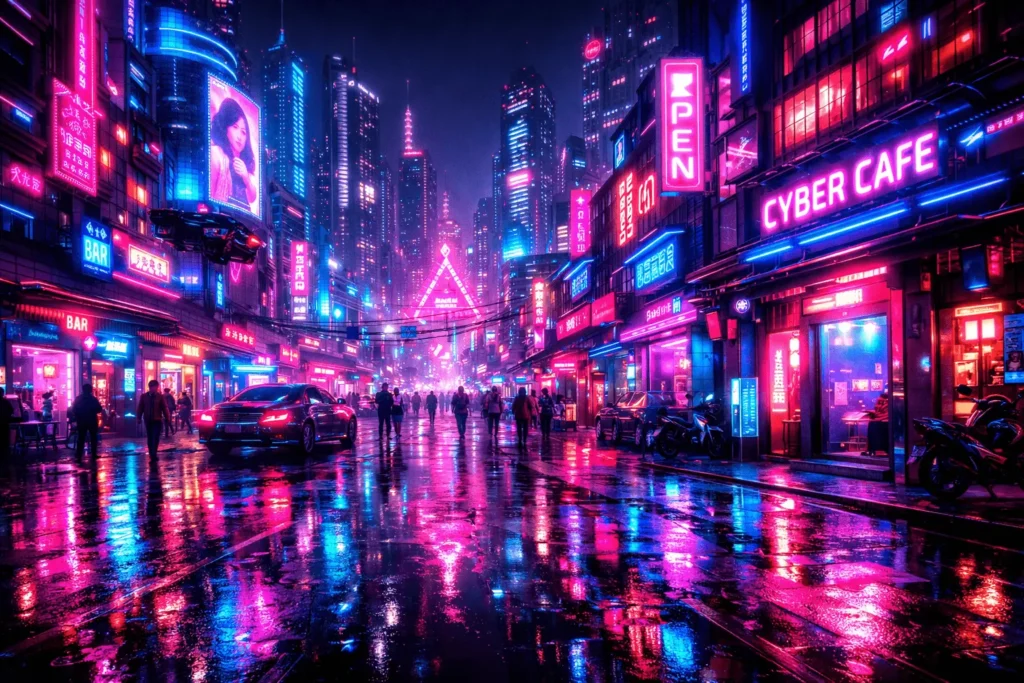 Best MidJourney Prompt Formula - Futuristic cityscape