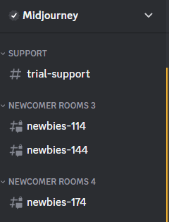 Midjurney newbie channels