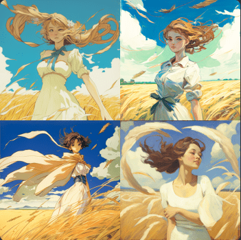 Best Midjourney Ai Anime Art Result with 4 images