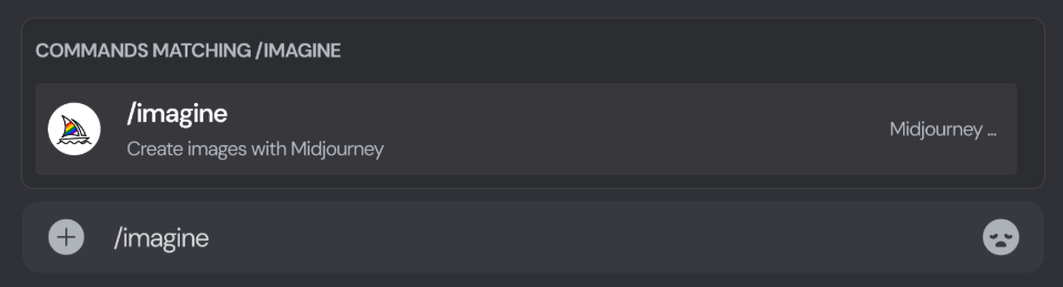 Lists of commands in which you choose /imagine